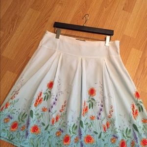 Mirror Image Linen/Rayon Large Lined Floral Skirt
